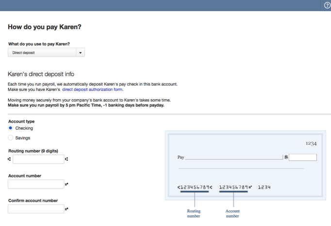 paycheck direct deposit form