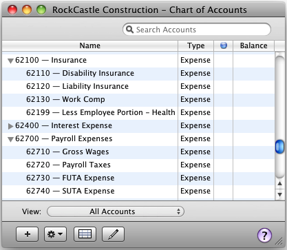 Payroll Chart Of Accounts Quickbooks