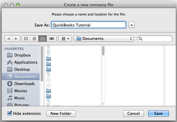 QuickBooks for Mac Company Setup