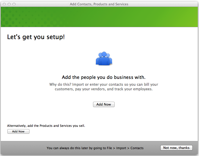 QuickBooks for Mac Company Setup